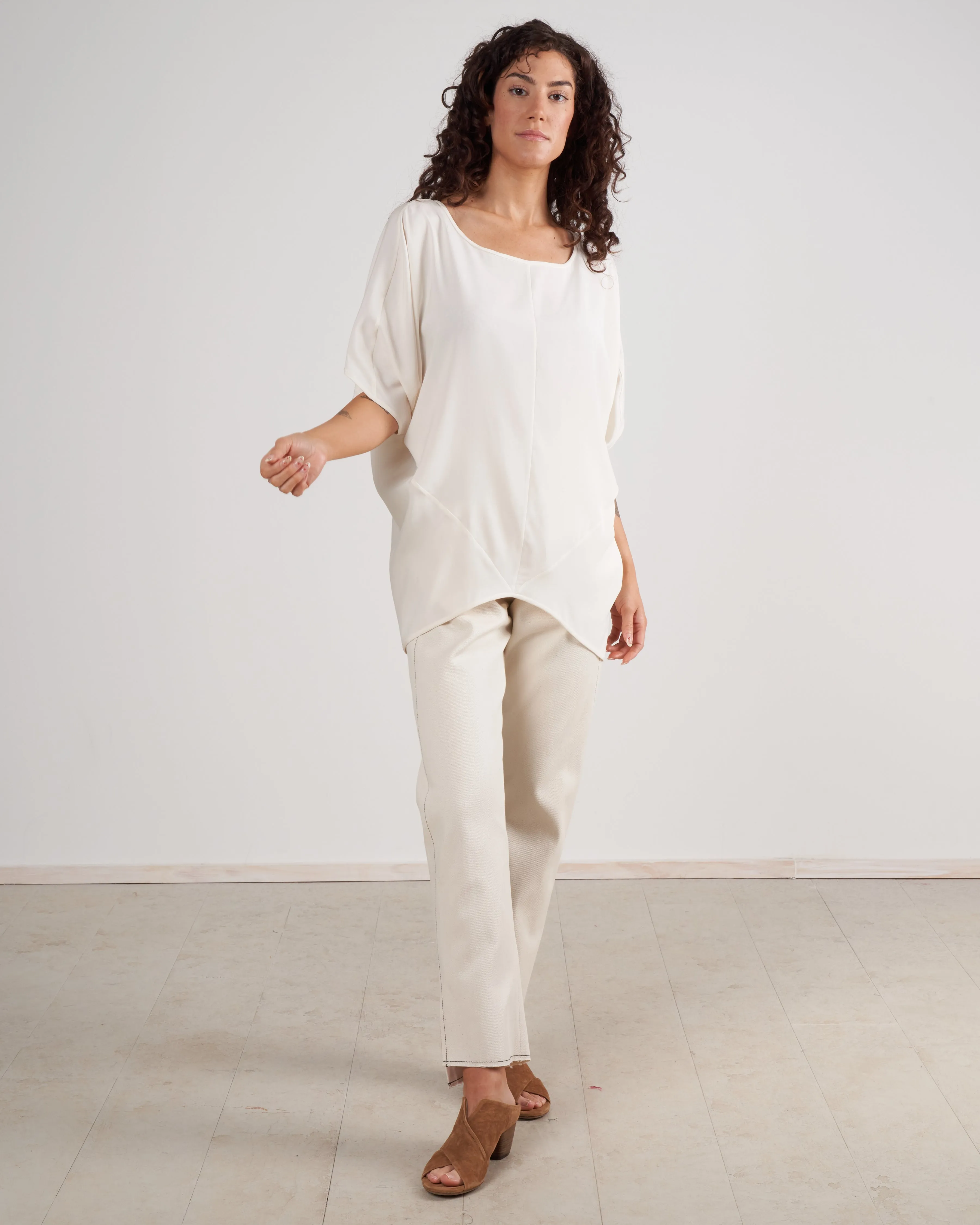rio top - white silk charmeuse