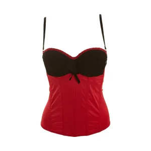 Roberto Cavalli Red Lace Bustier Top