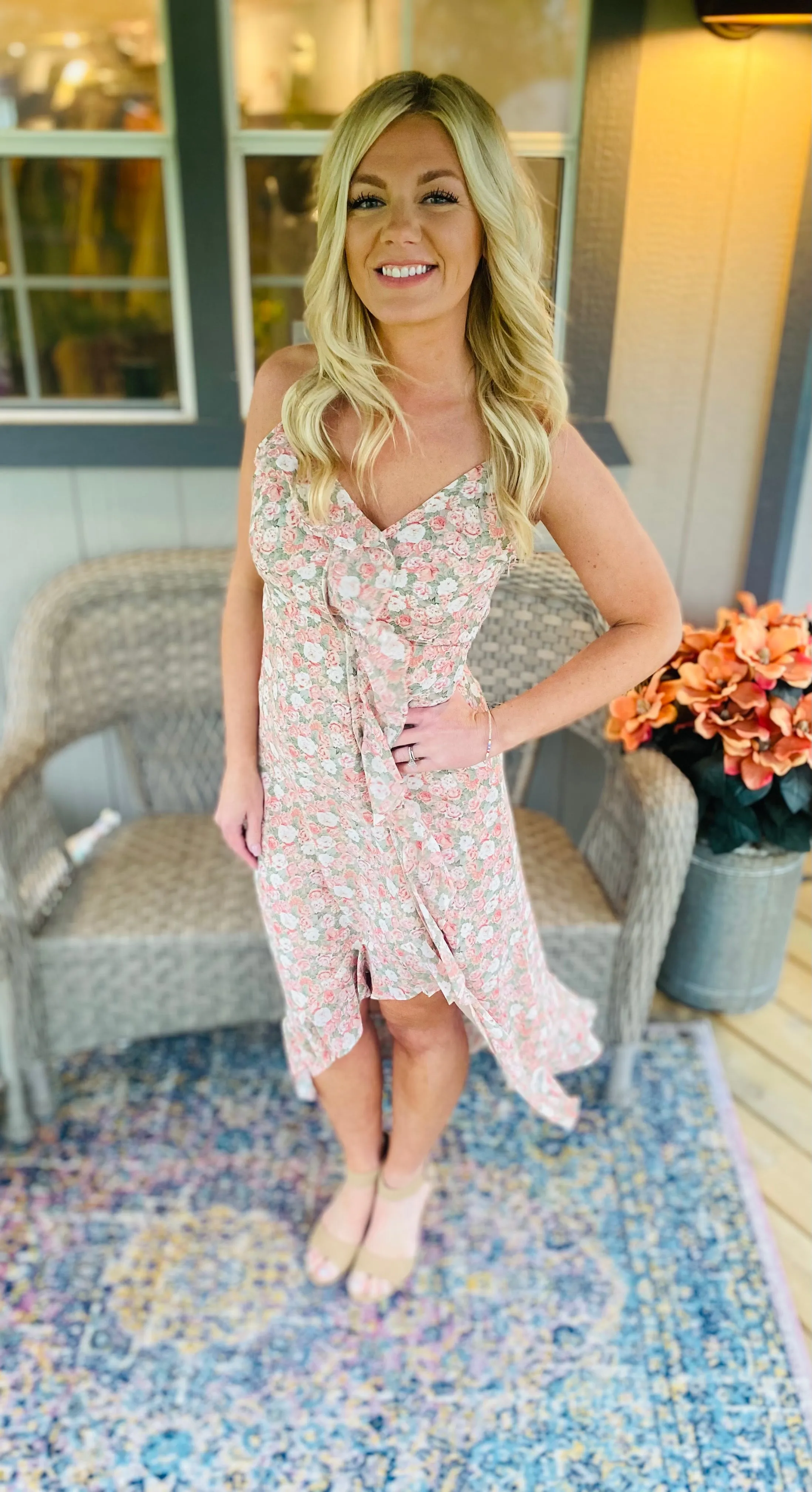 Rose Floral Midi
