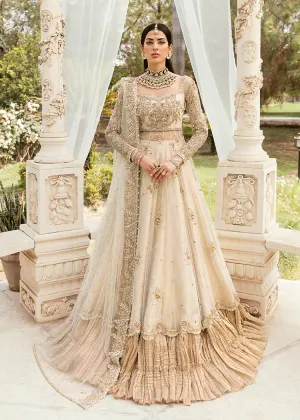 Royal Pakistani Bridal Lehenga with Pishwas Frock Dress