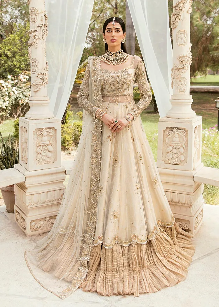 Royal Pakistani Bridal Lehenga with Pishwas Frock Dress