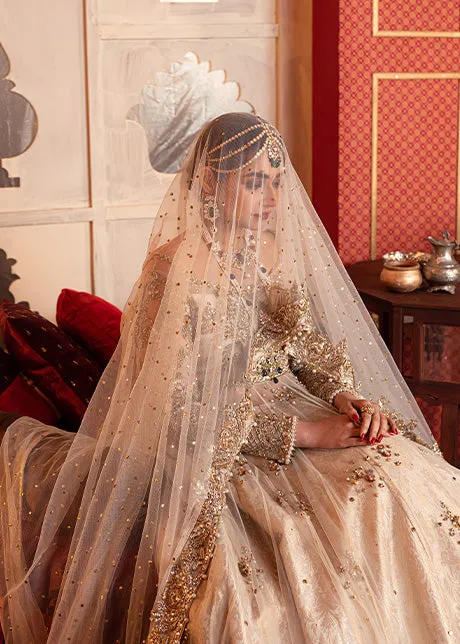 Royal Pakistani Bridal Lehenga with Pishwas Frock Dress