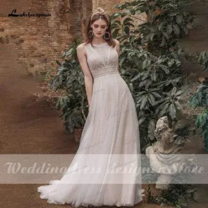 Roycebridal Lakshmigown Bohemian Beach Wedding Dress Backless