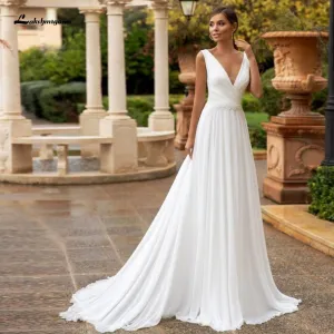 Roycebridal Lakshmigown Bohemian Beach Wedding Dress Summer Simple Chiffon