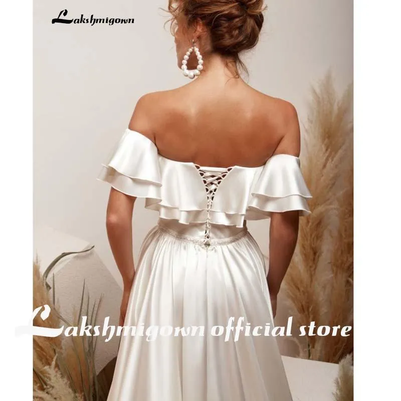 Roycebridal Satin Wedding Dress Sexy Bridal Dress Lace Up