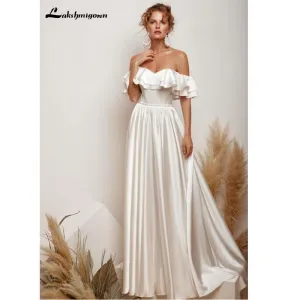 Roycebridal Satin Wedding Dress Sexy Bridal Dress Lace Up