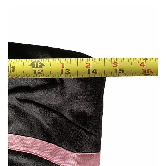 Ruth Womens 6 Black Strapless Party Cocktail Dress Pink Ribbon Knee-Length