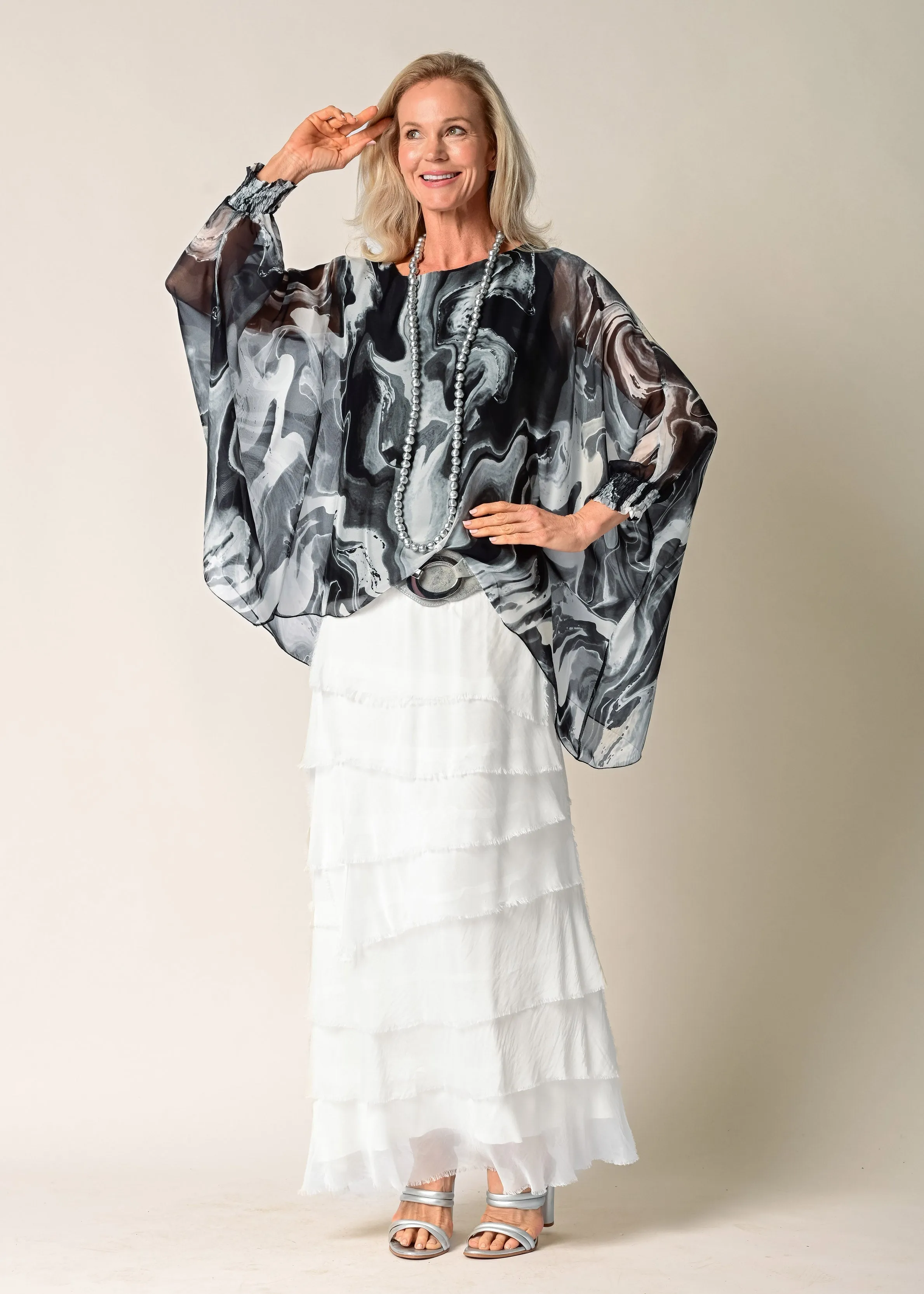 Samira Silk Top in Onyx