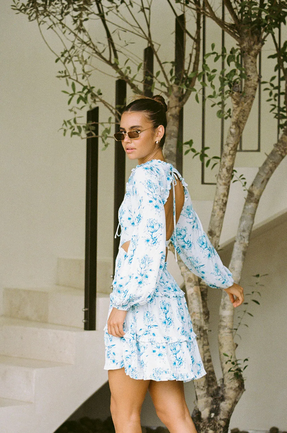 SAMPLE-Backless Cleo Dress - Winter Tulip