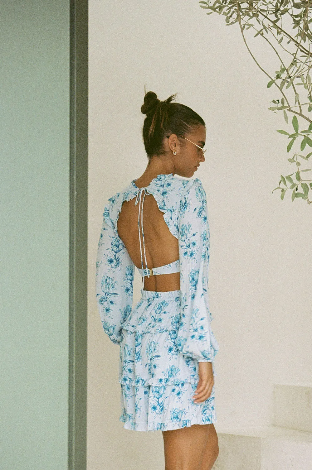 SAMPLE-Backless Cleo Dress - Winter Tulip