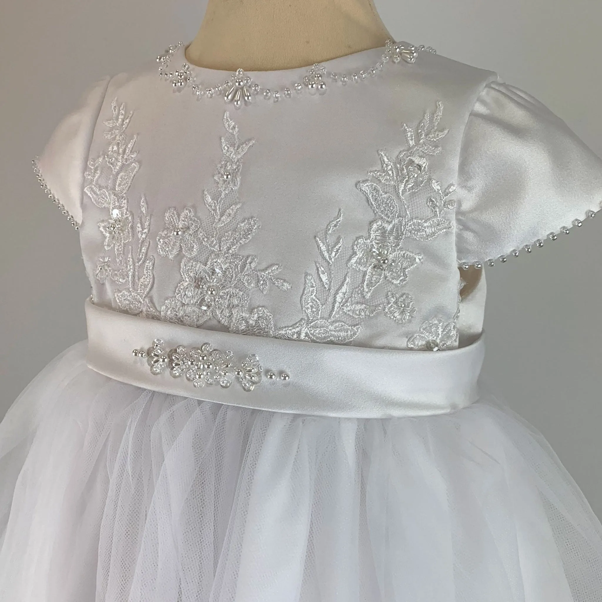 Sarah Louise Christening Ceremonial Occasion Dress - White - 070074