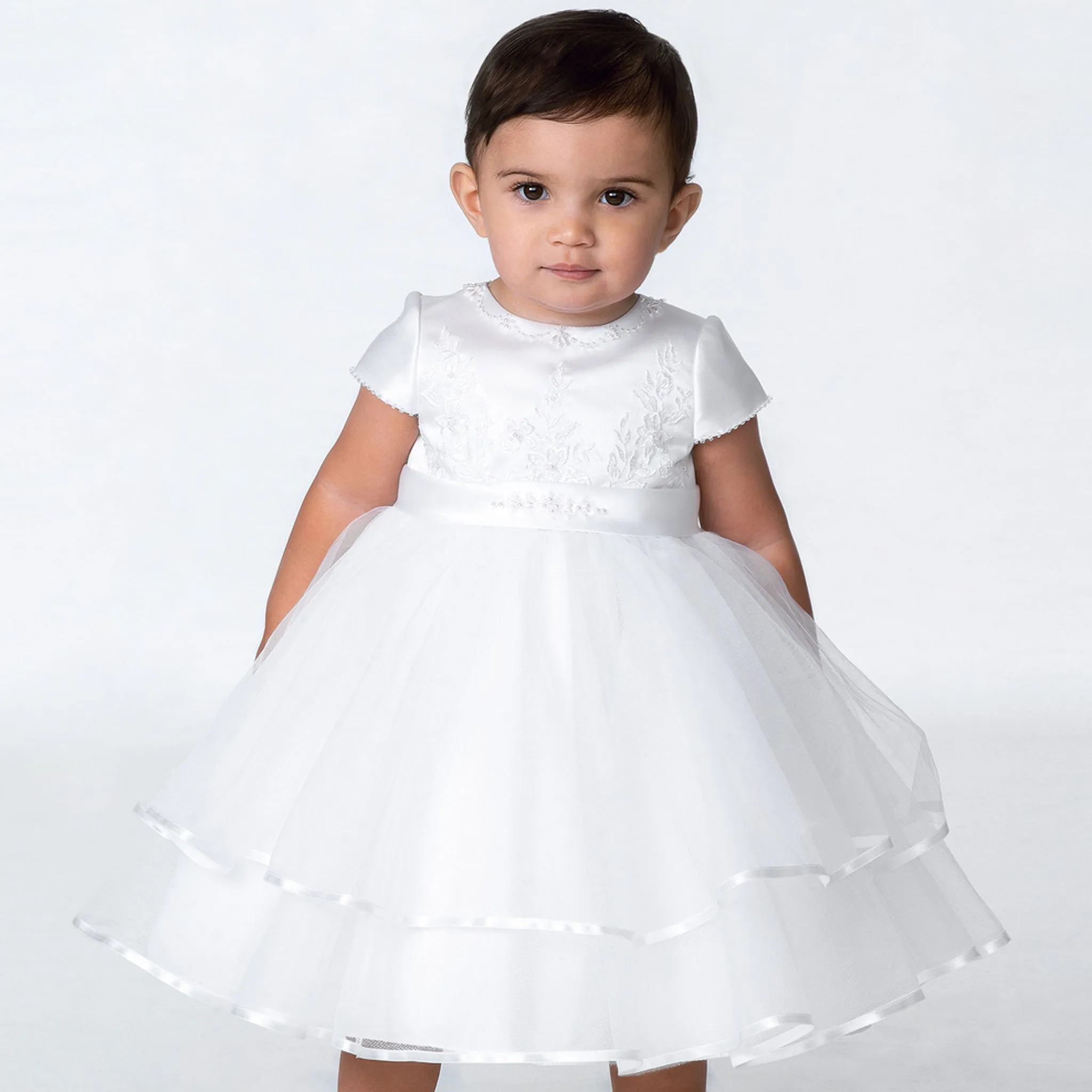 Sarah Louise Christening Ceremonial Occasion Dress - White - 070074
