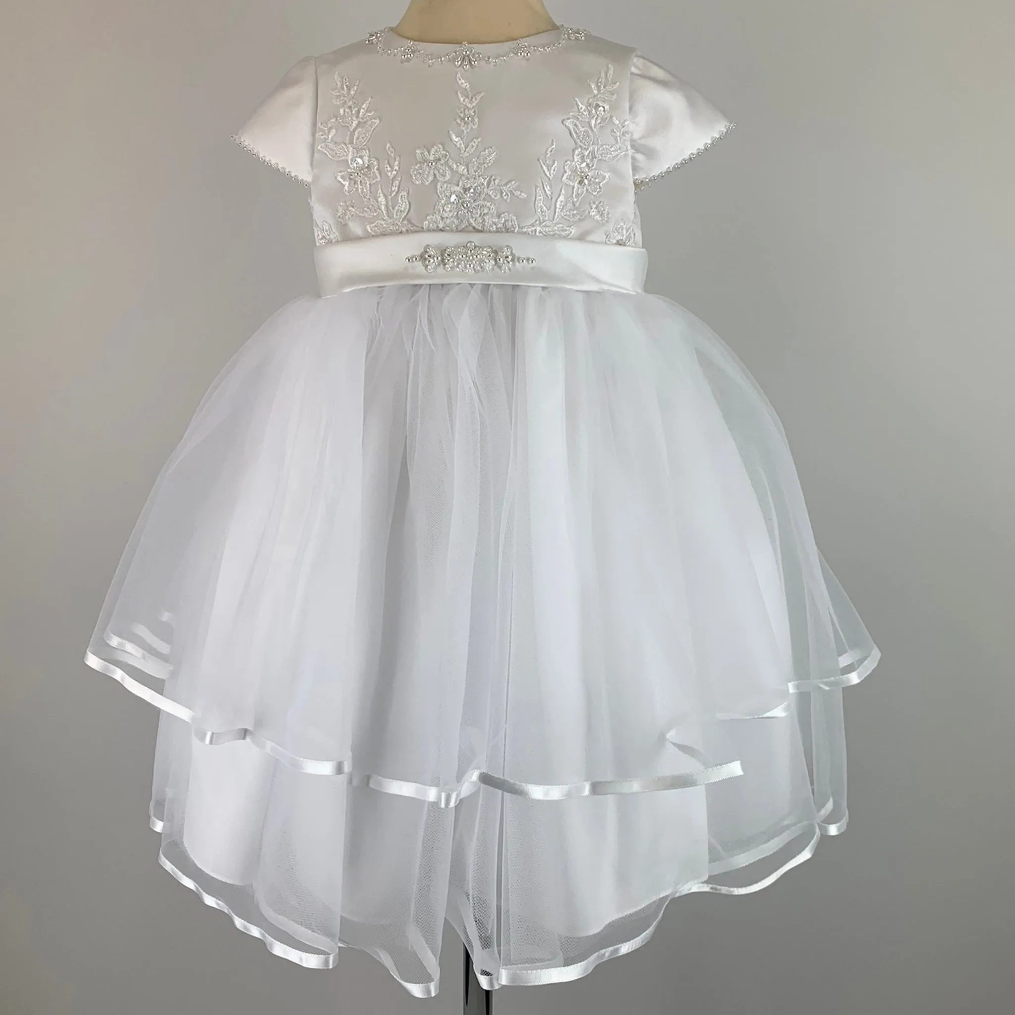 Sarah Louise Christening Ceremonial Occasion Dress - White - 070074