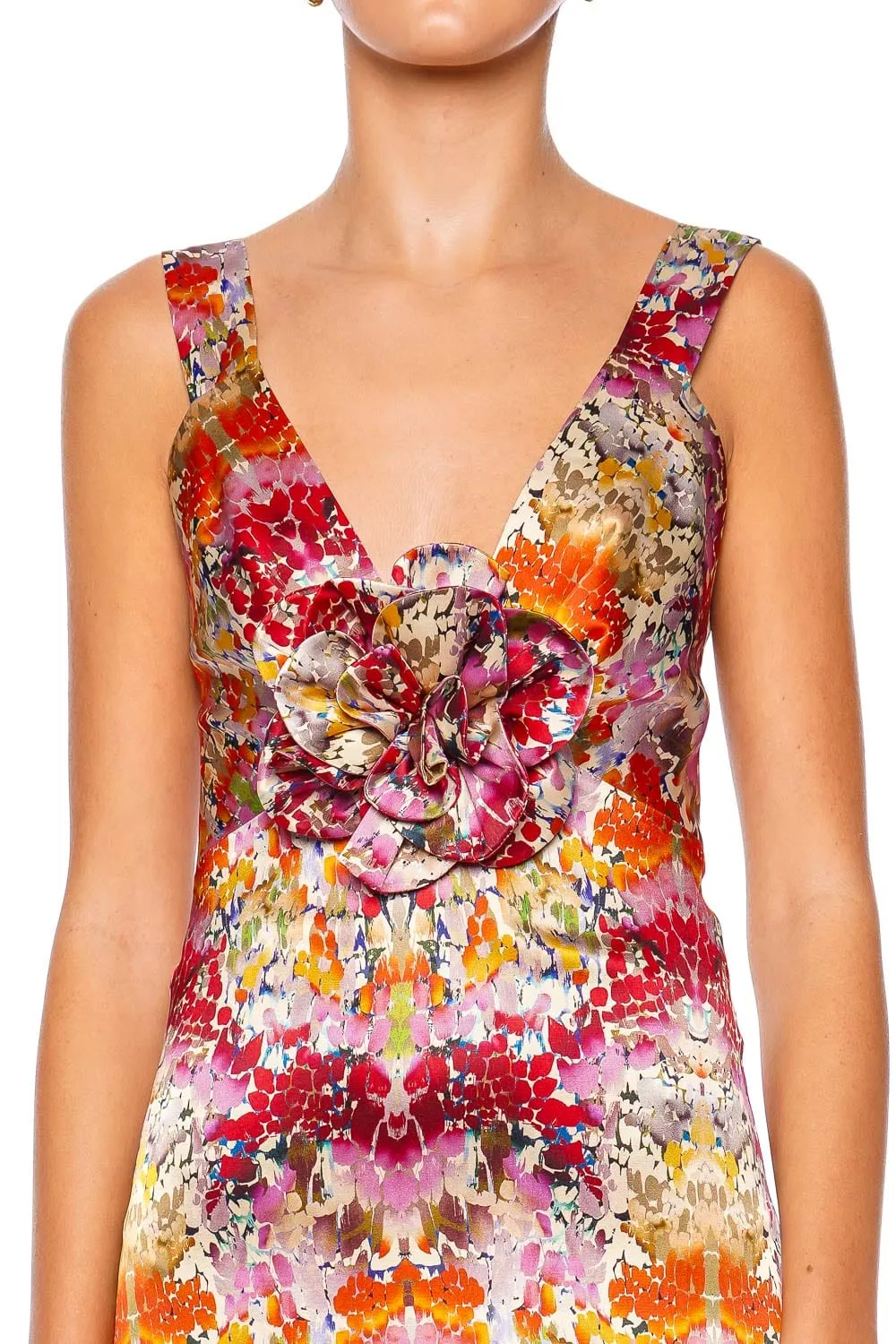 Saskya Printed Stretch Silk Midi Dress