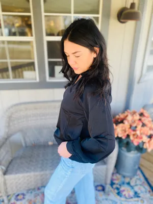 Satin Black Keyhole Top