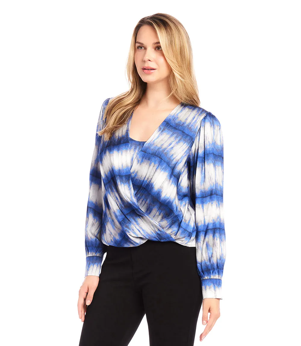 Satin Drape Front Top