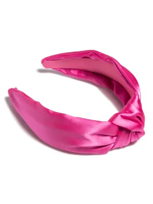 Satin Knotted Headband - Pink