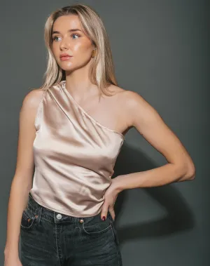 Satin One Shoulder Top