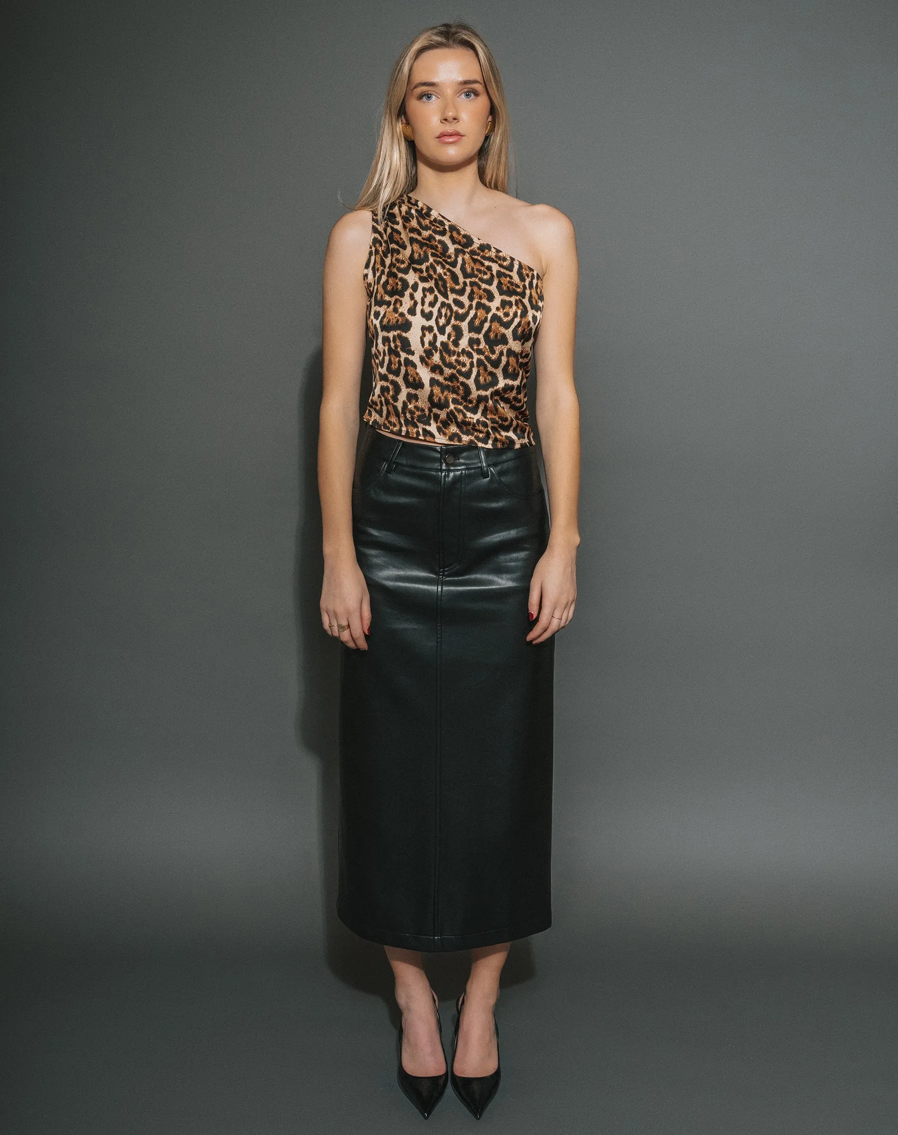 Satin One Shoulder Top
