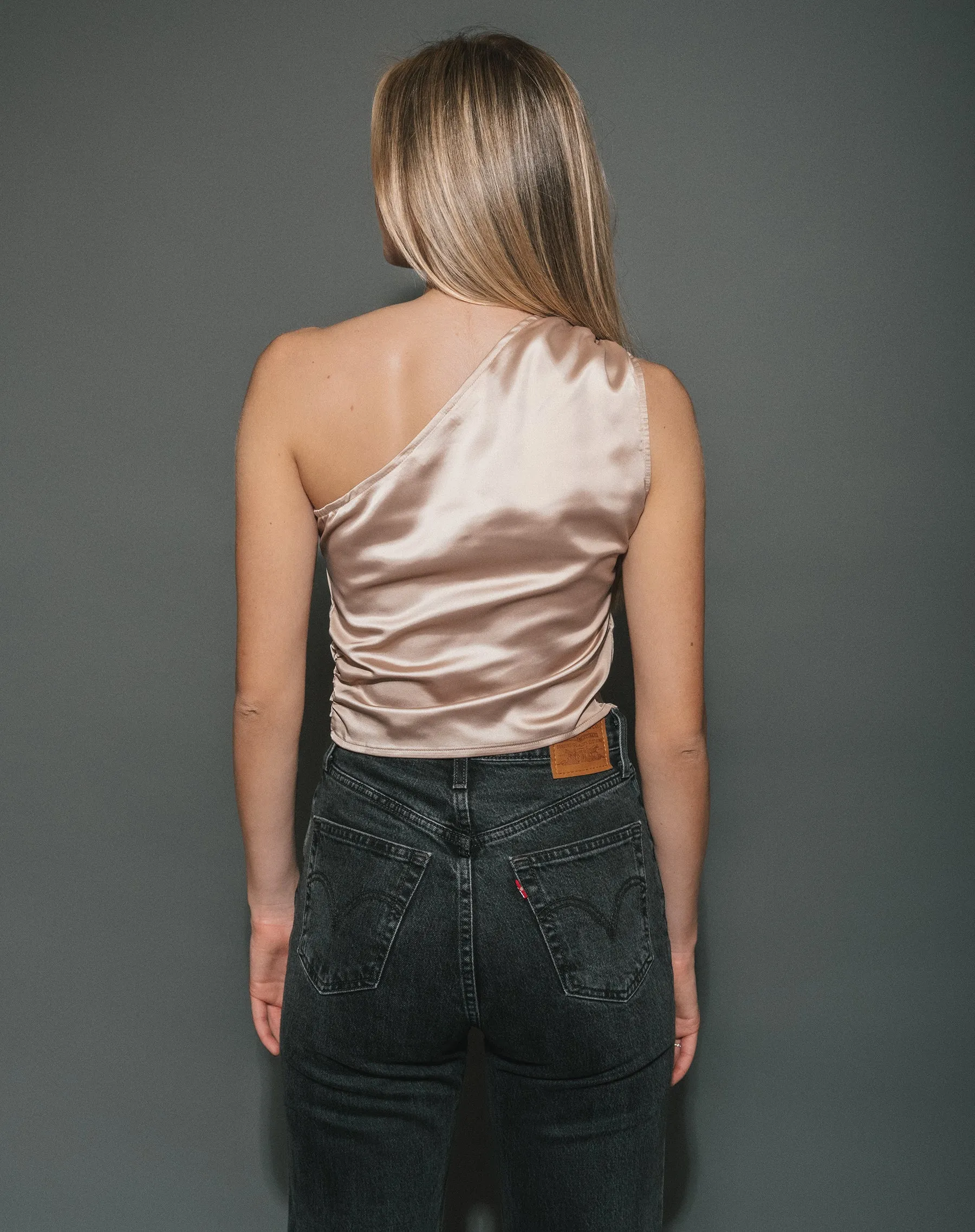 Satin One Shoulder Top