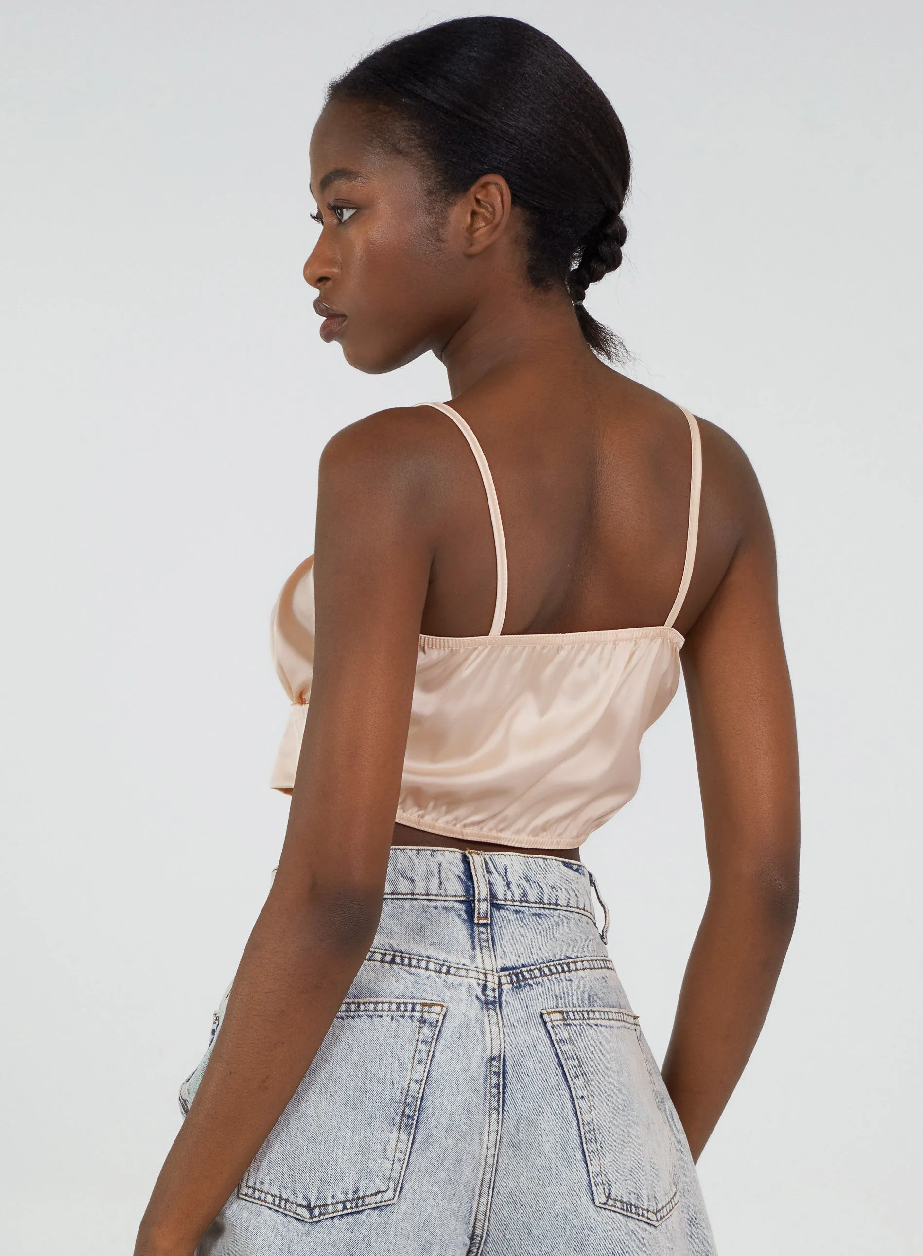 Satin Ruched Cami Top
