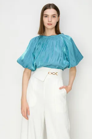 Satin sea blue top