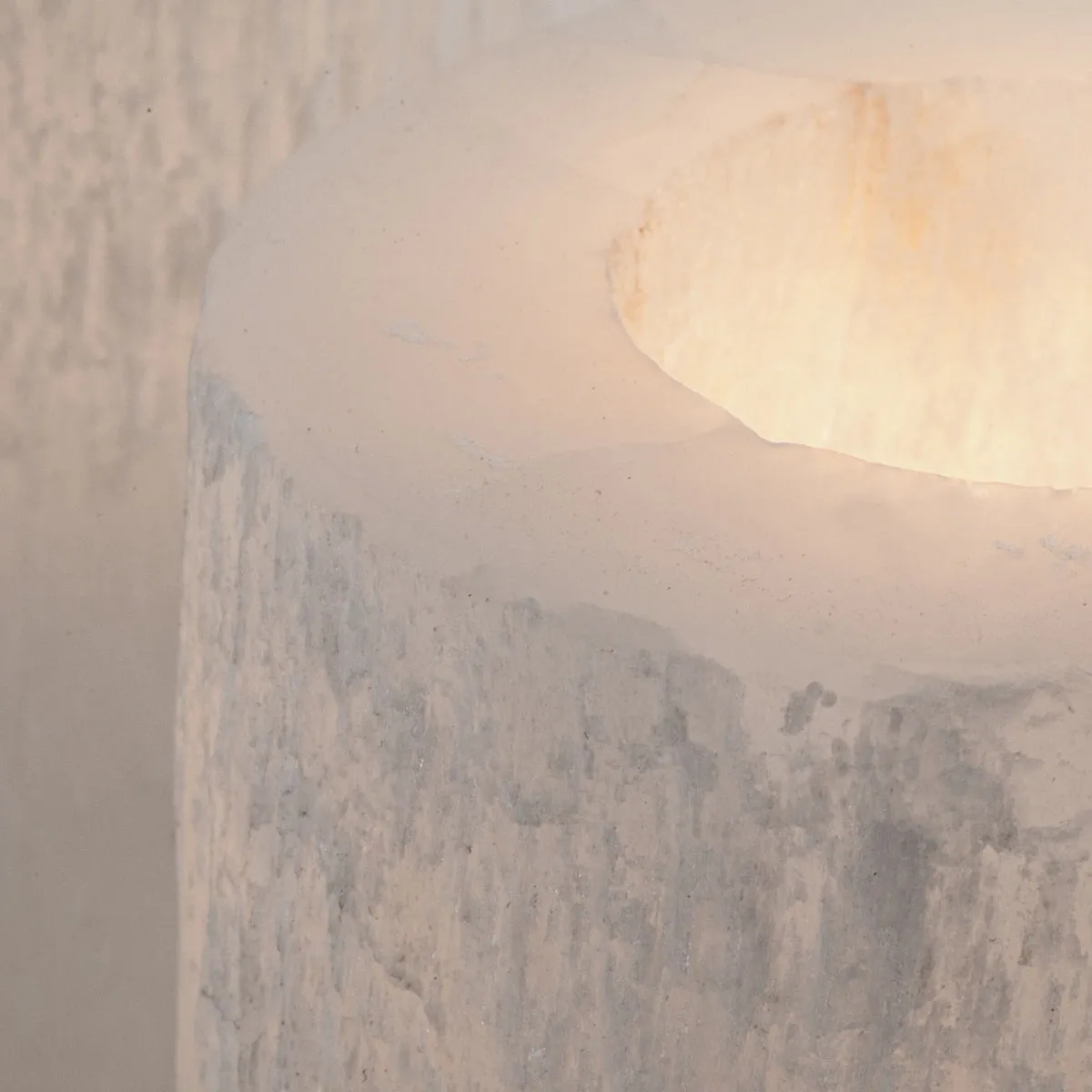 Satin Spar Selenite Flat Top Candle Holder