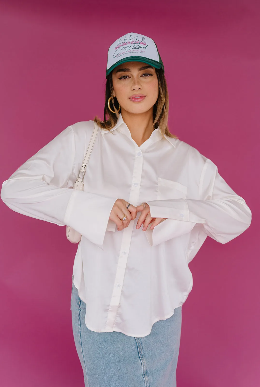 Satin Summer Top// Pearl