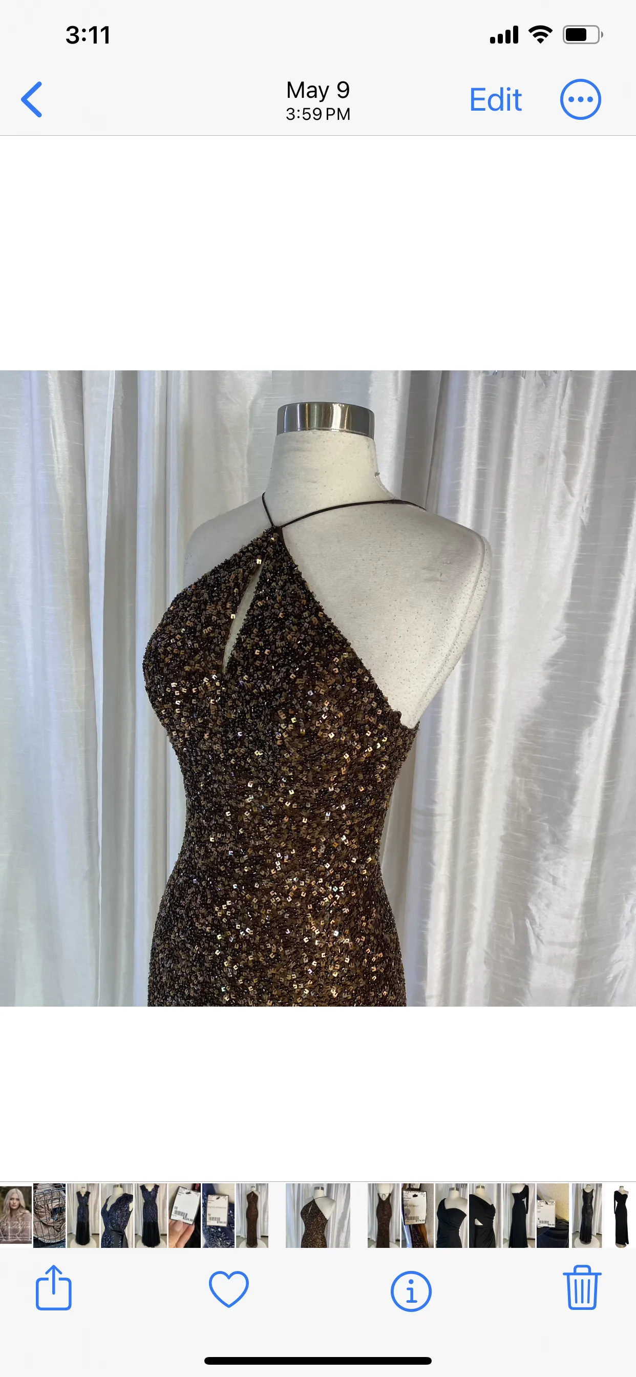 SCALA Long Gown Brown Size 6