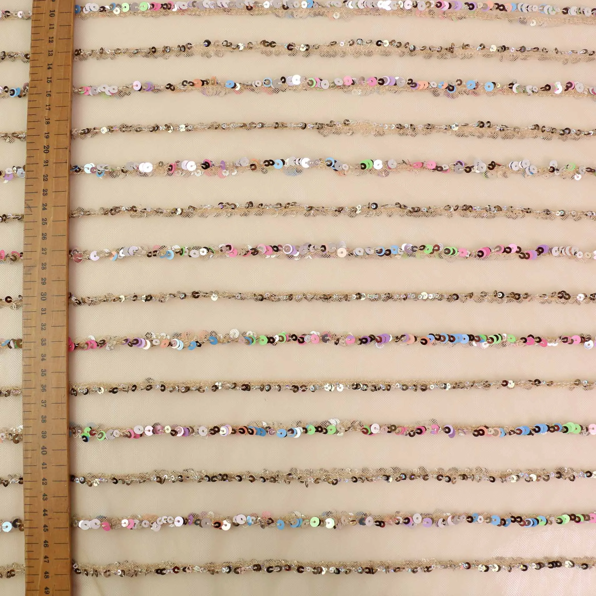 Sequin Fabric - Champagne, Black