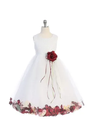 Sequin Top Petal Dress White