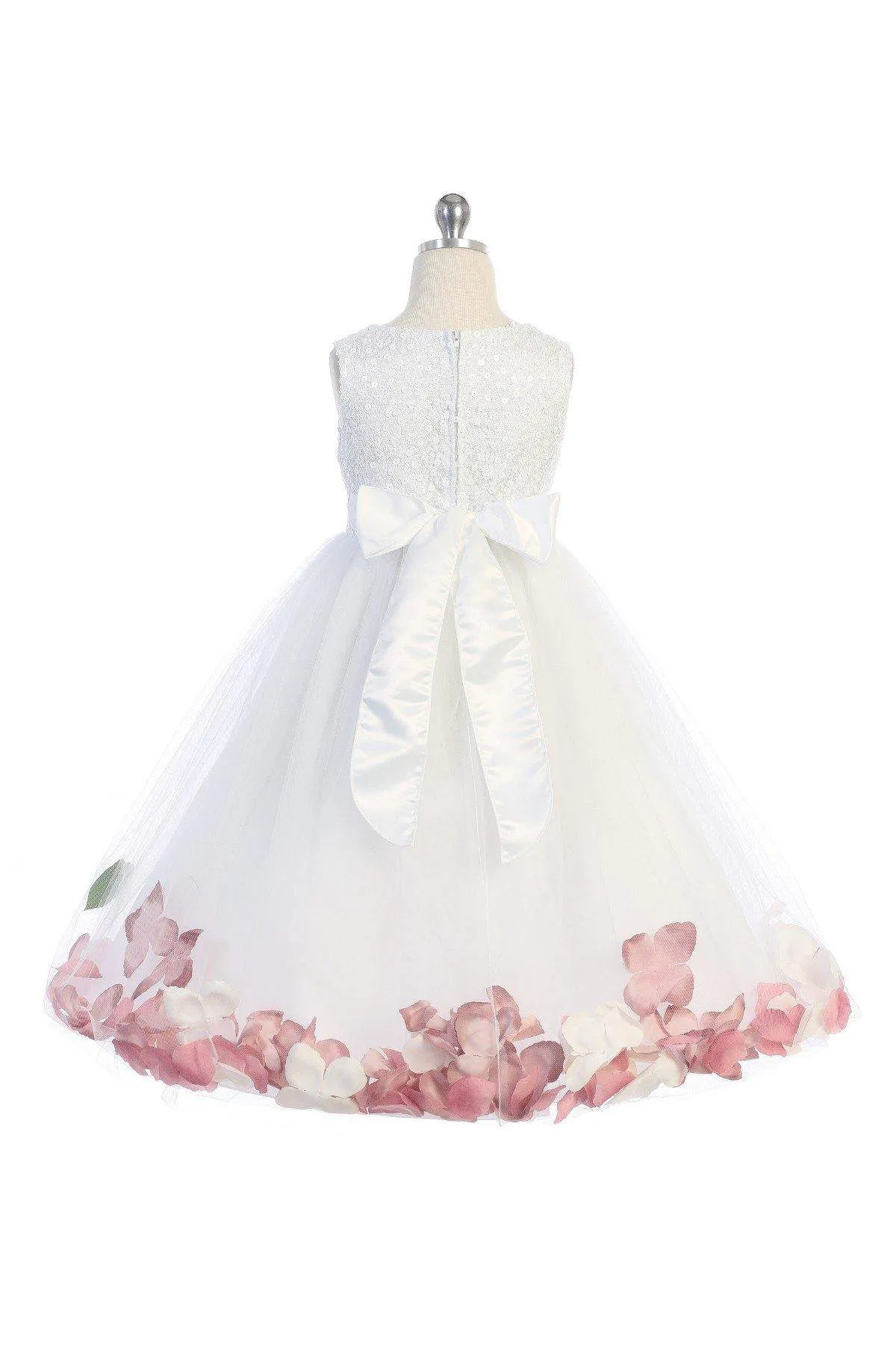 Sequin Top Petal Dress White