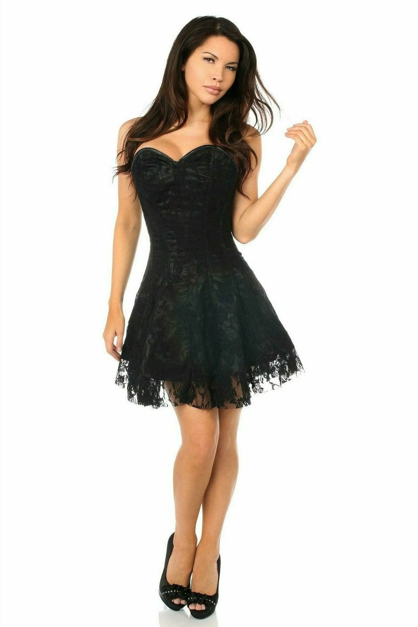Sexy Black Lace Corset Dress