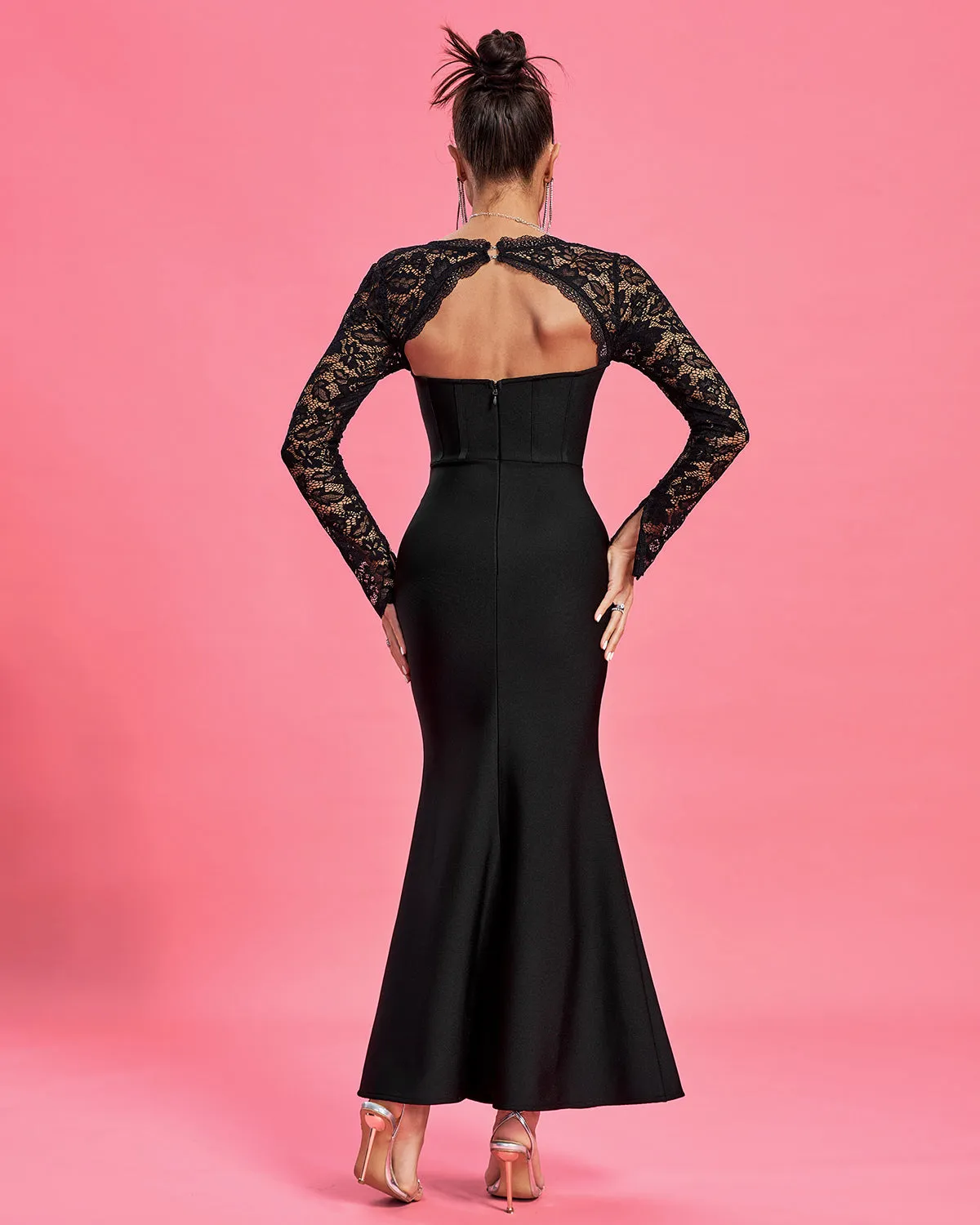 Sexy Lace Corset Bandage Maxi Dress