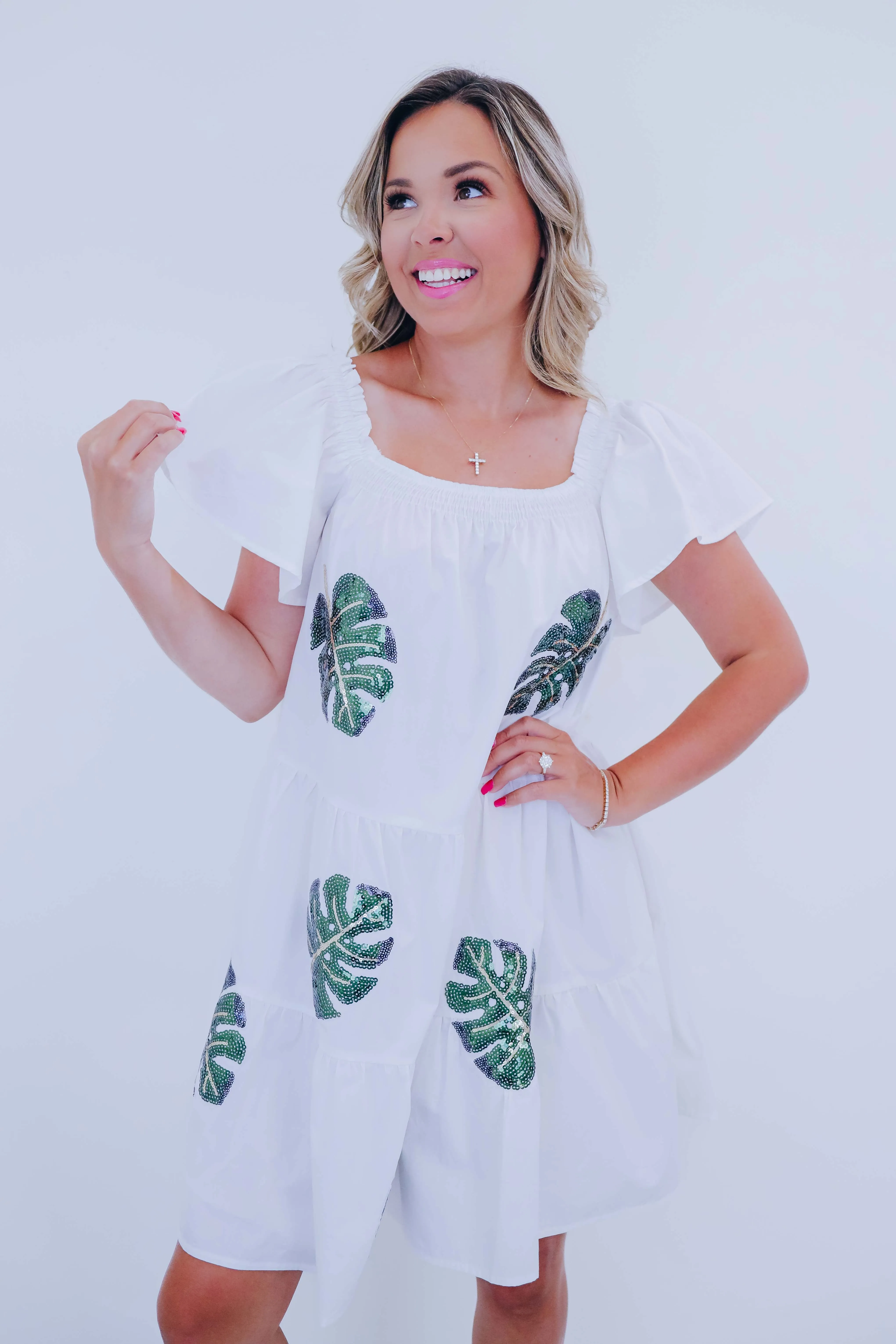 Shady Sequin Tiered Dress