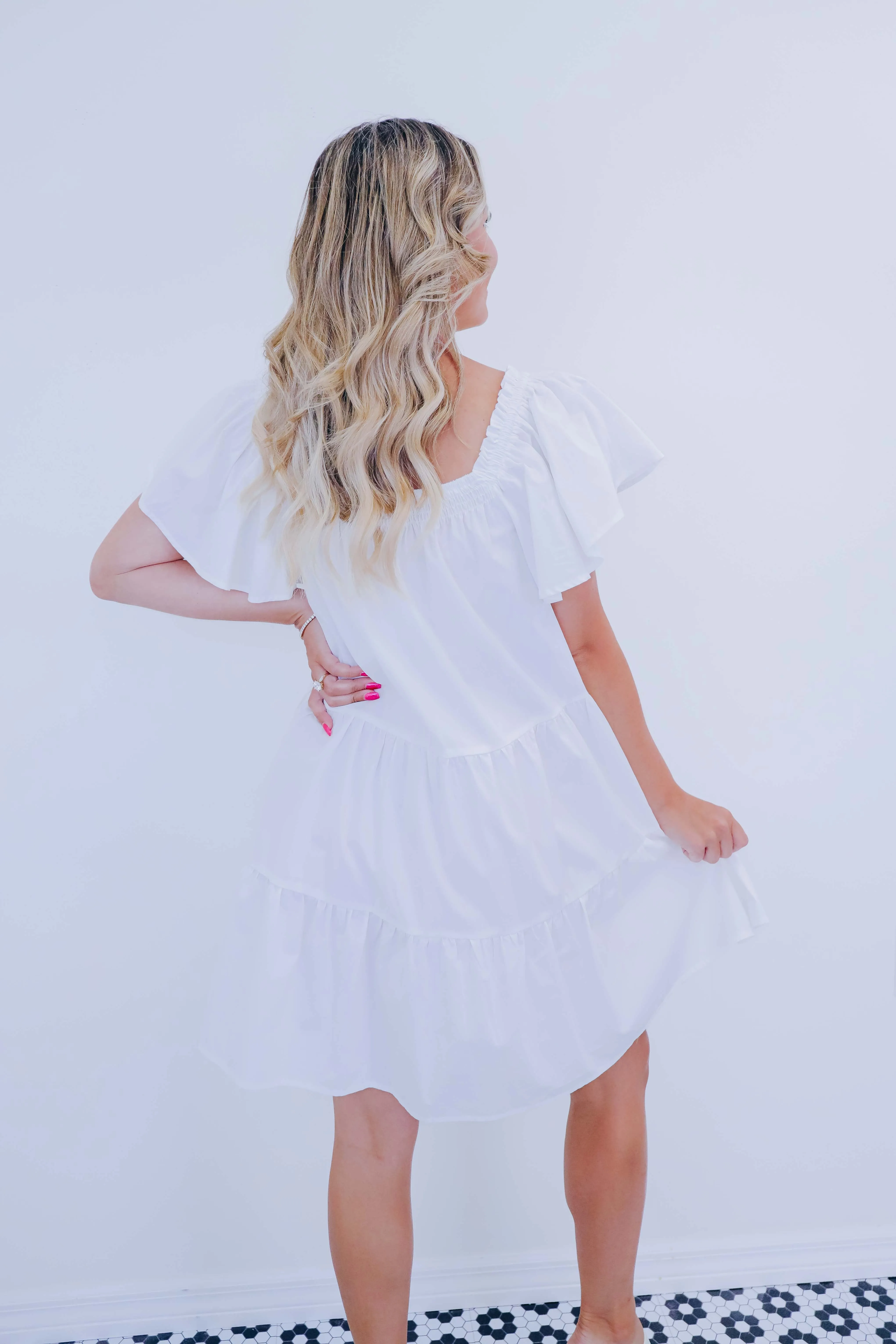 Shady Sequin Tiered Dress