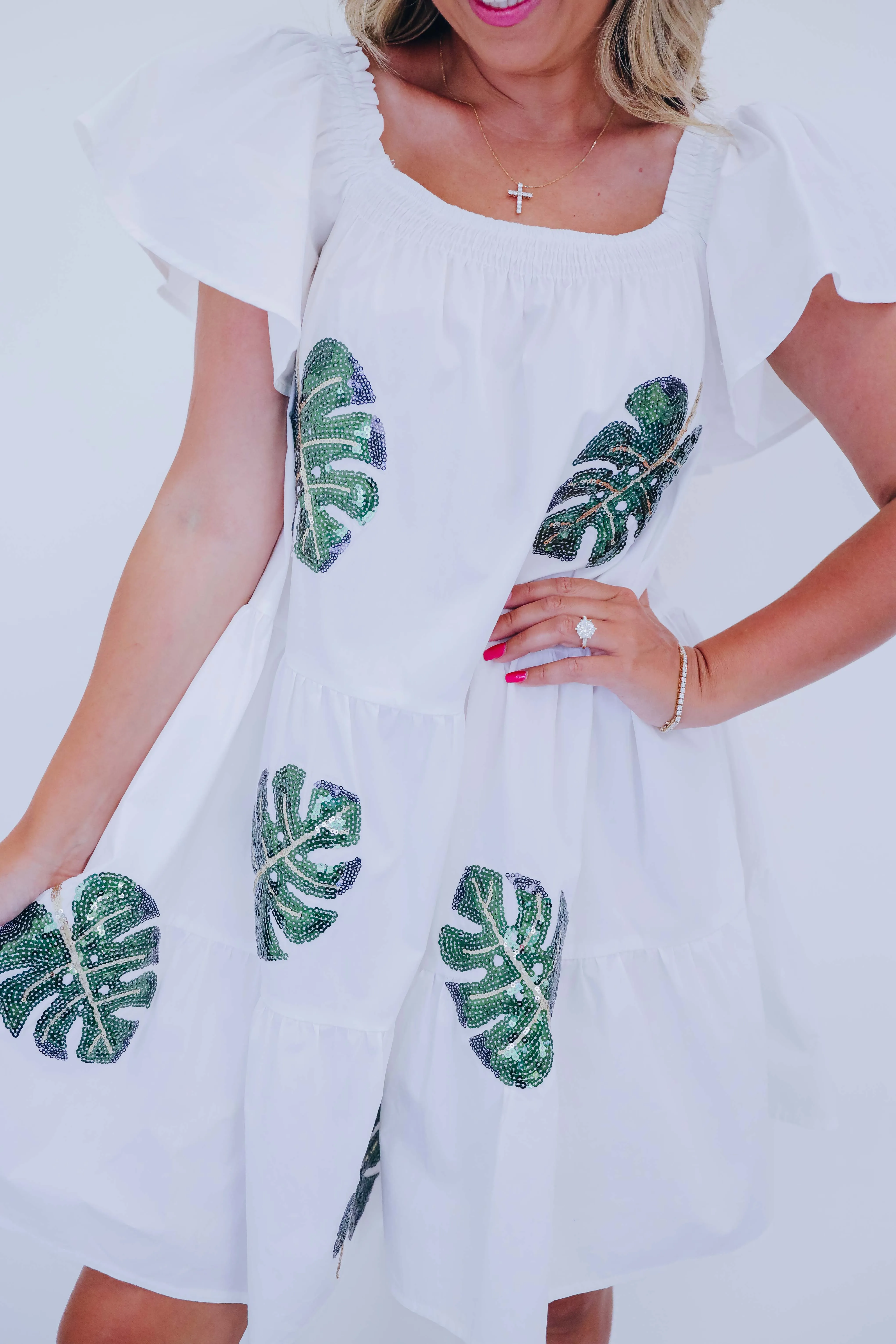 Shady Sequin Tiered Dress