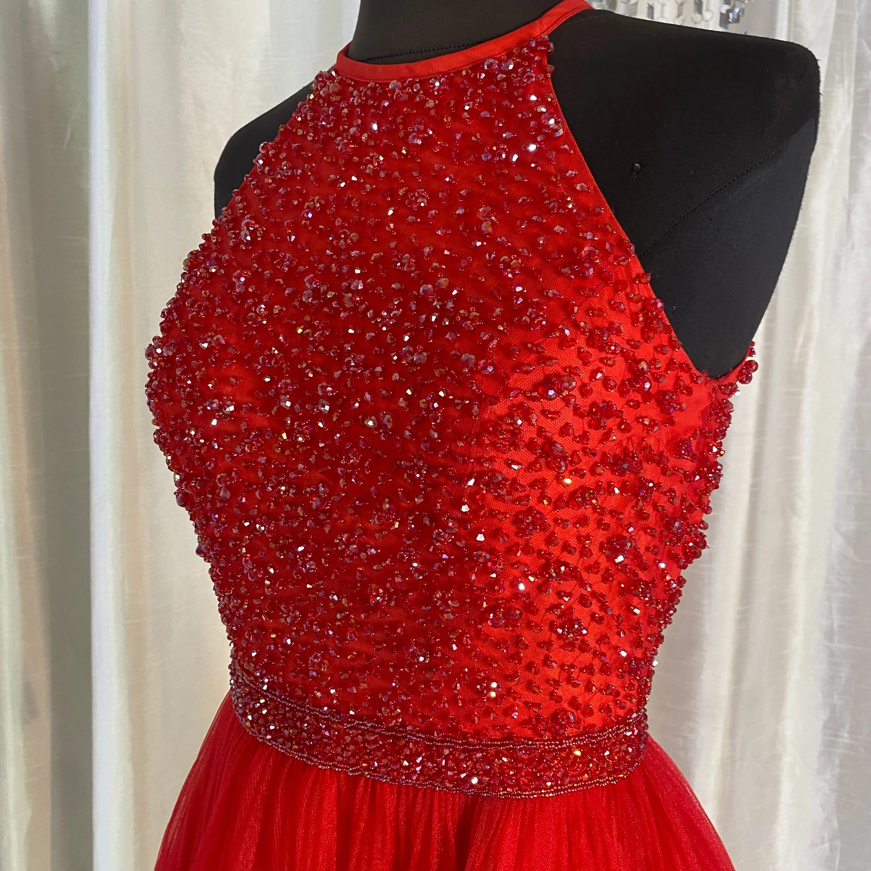 SHERRI HILL #32335 Red Short Gown Size 0