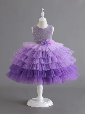 Shimmer Mesh Layer Princess Baby Dress MKD1007