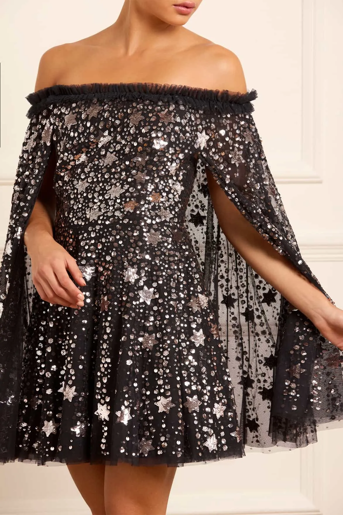 Shooting Stars Cape Micro Mini Dress