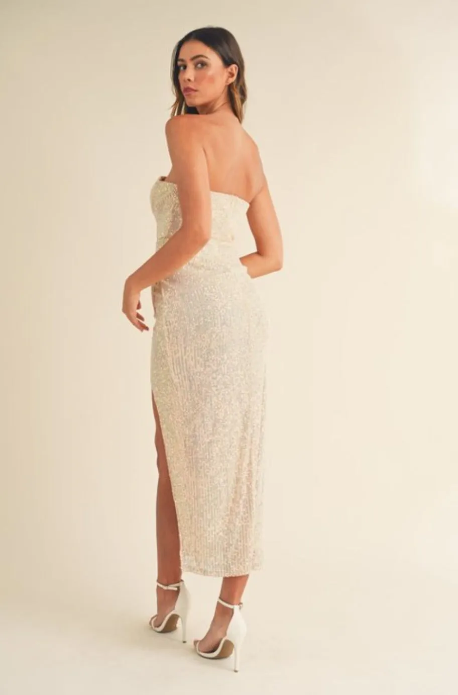 Sierra Sequin Champagne Dress