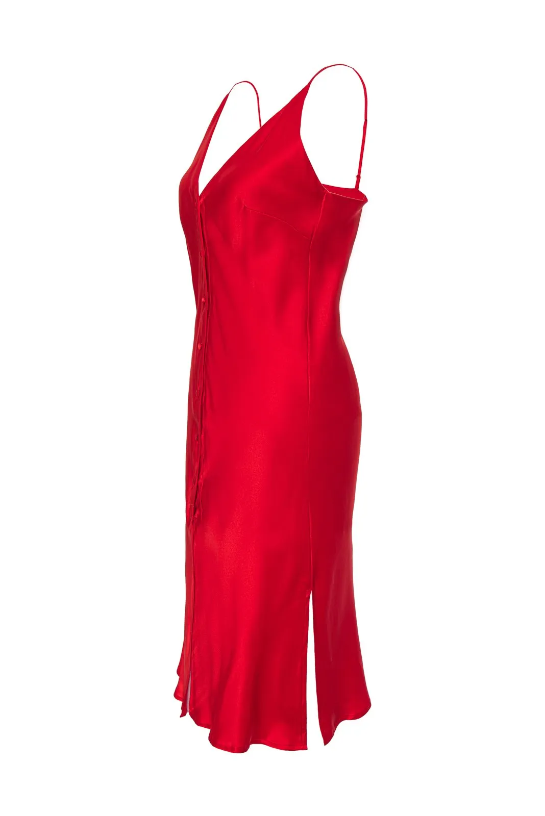 Silk Button Camisole Summer Red