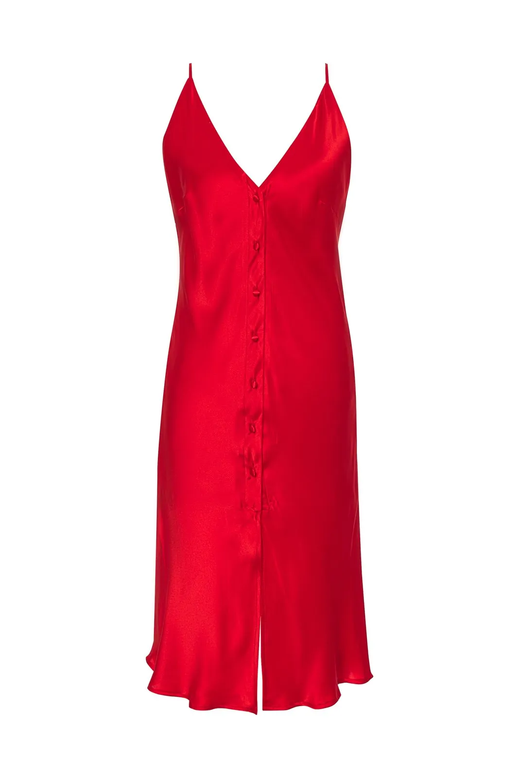 Silk Button Camisole Summer Red