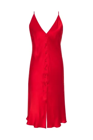 Silk Button Camisole Summer Red