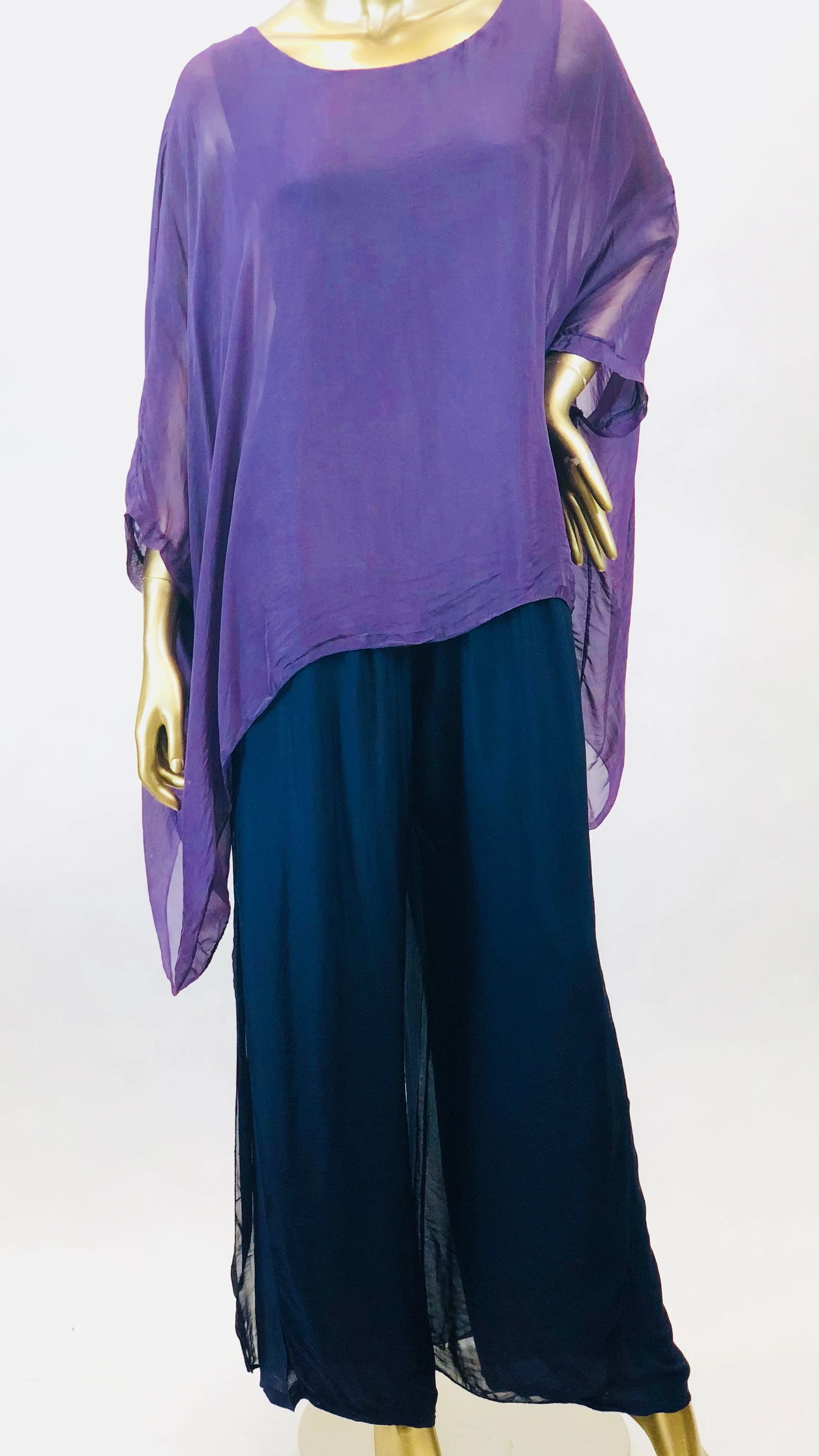 Silk Hanging Poncho (Multiple Colors)