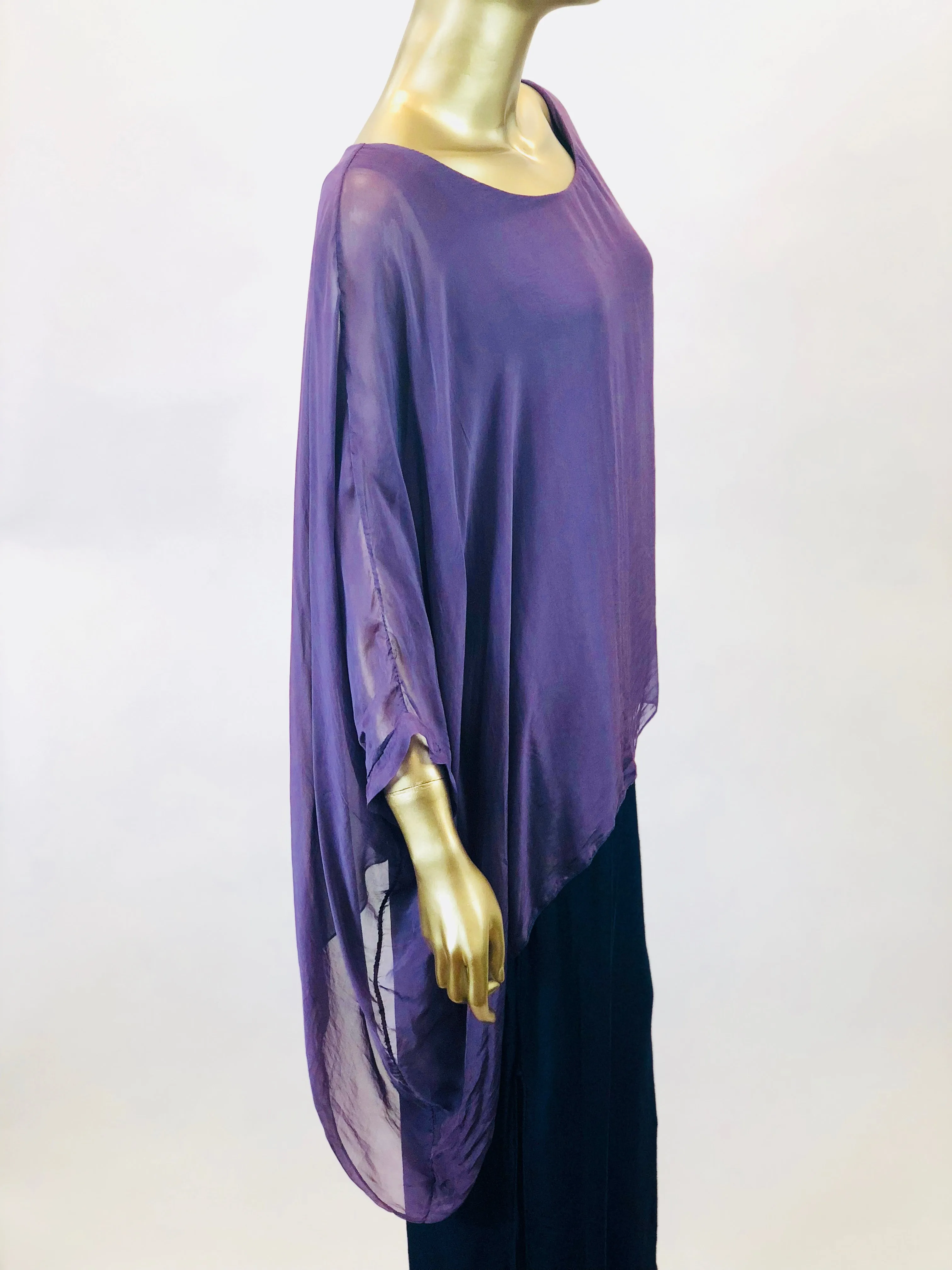 Silk Hanging Poncho (Multiple Colors)