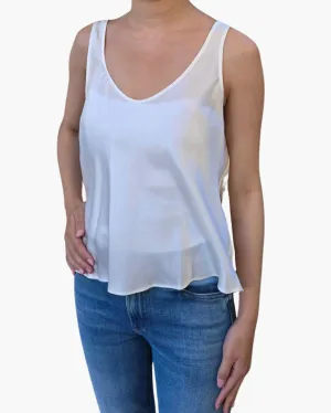 SILK SATIN TANK IN OFF WHITE