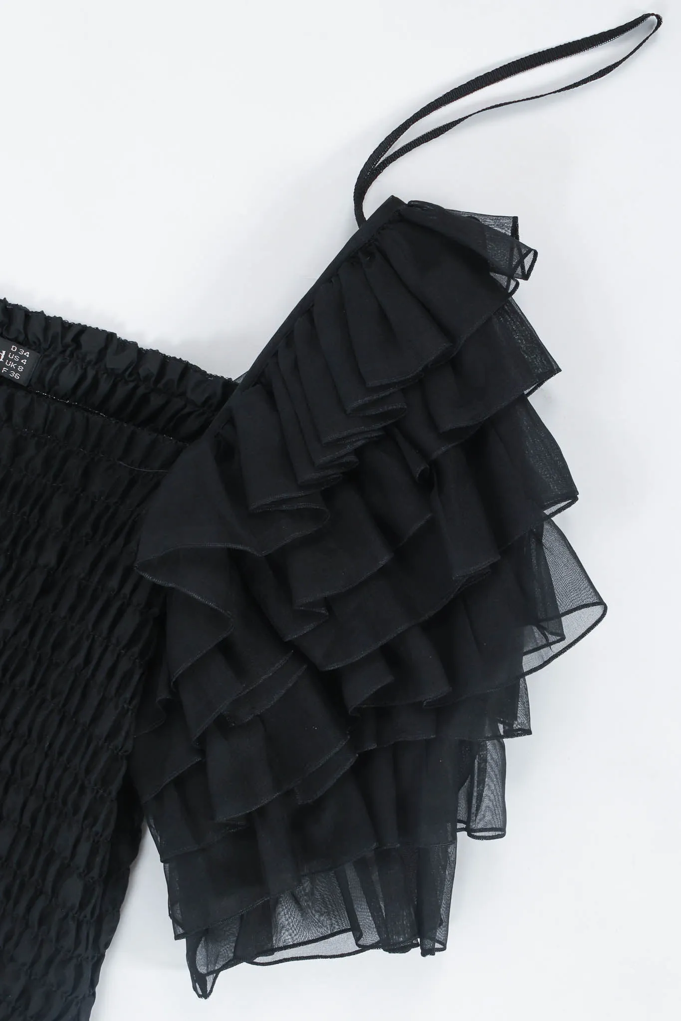 Silk Smocked Ruffle Top