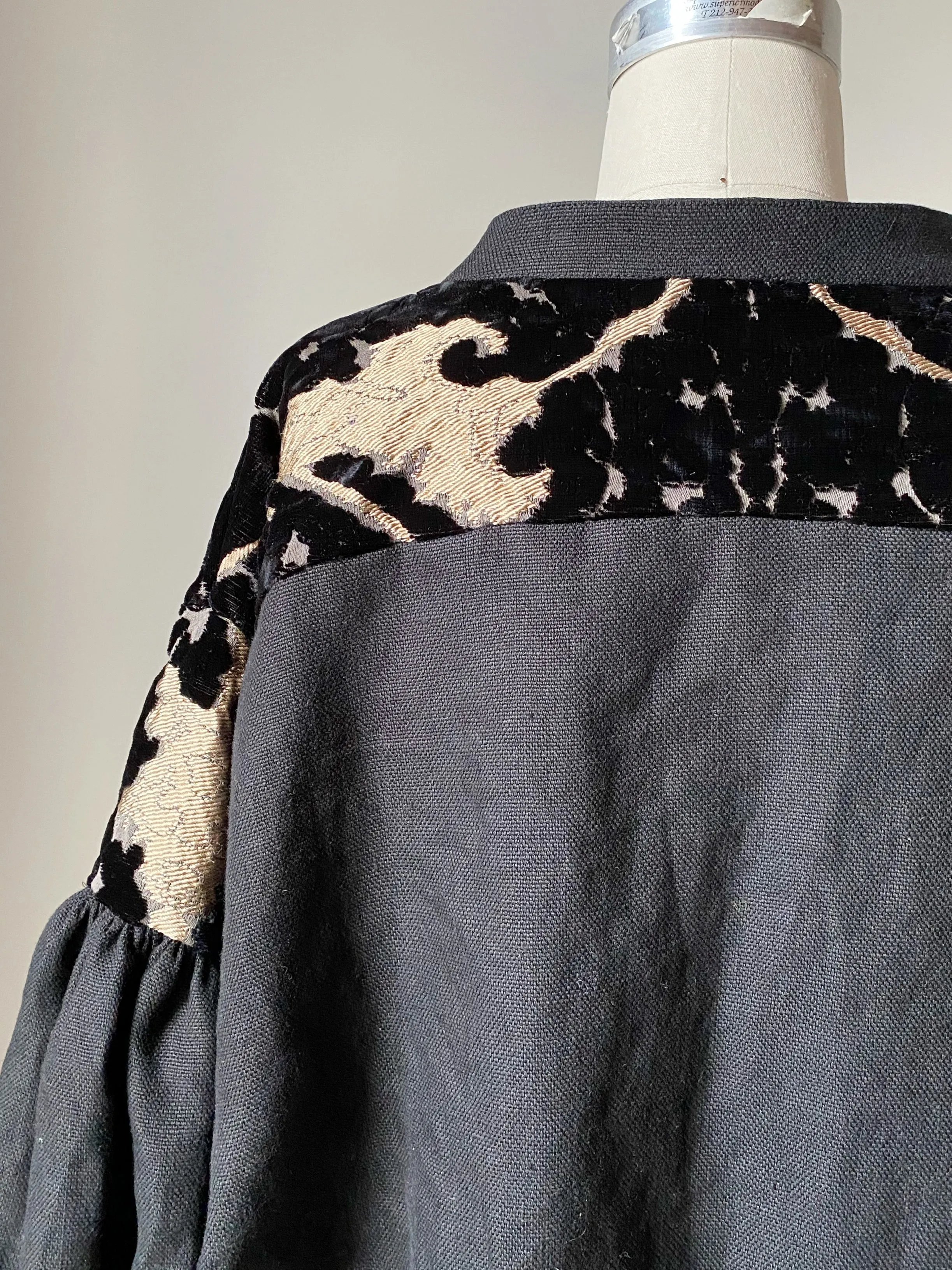 silk velvet brocade big shirt dress