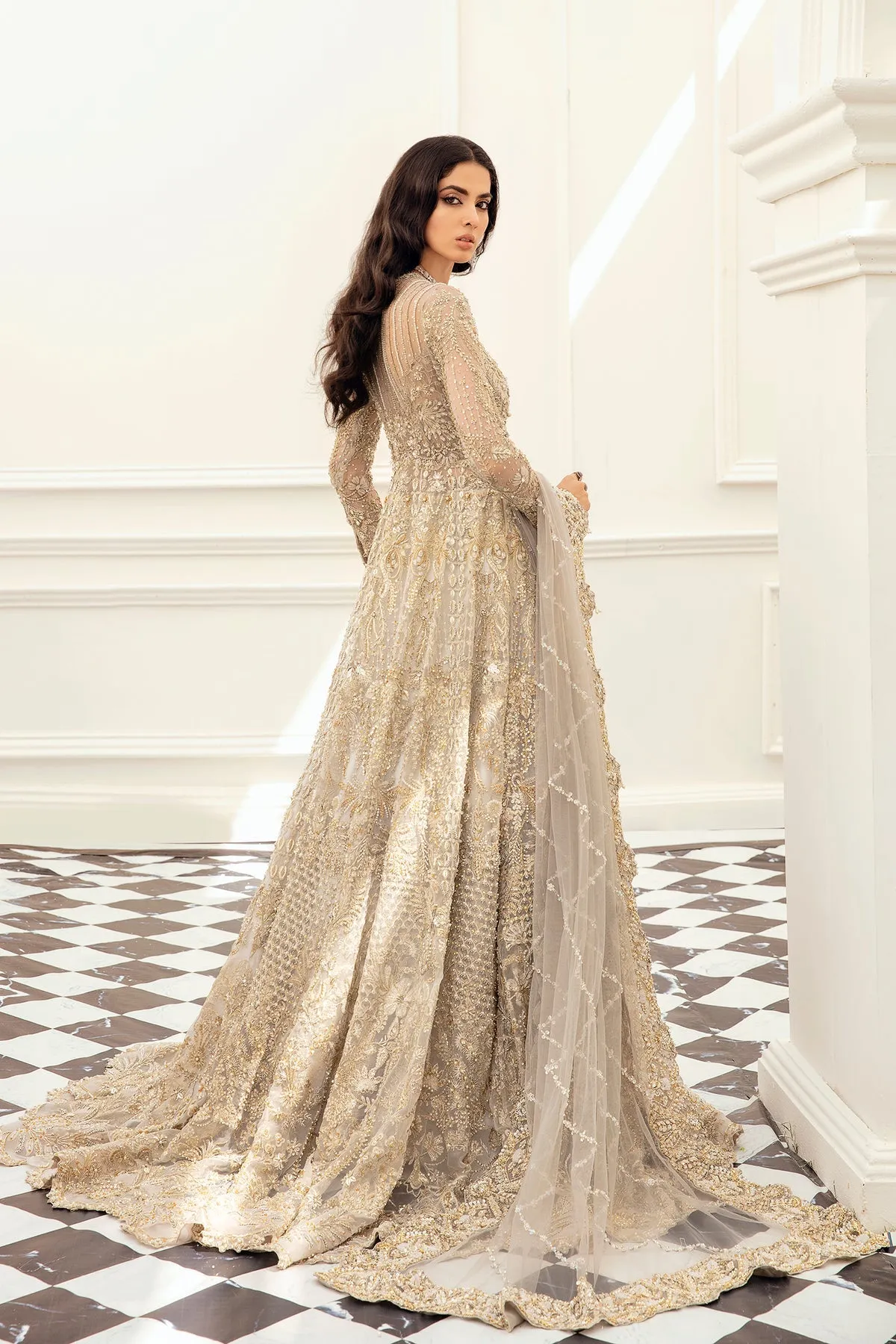 Silver Color Bridal Lehenga for Indian Bridal Wear